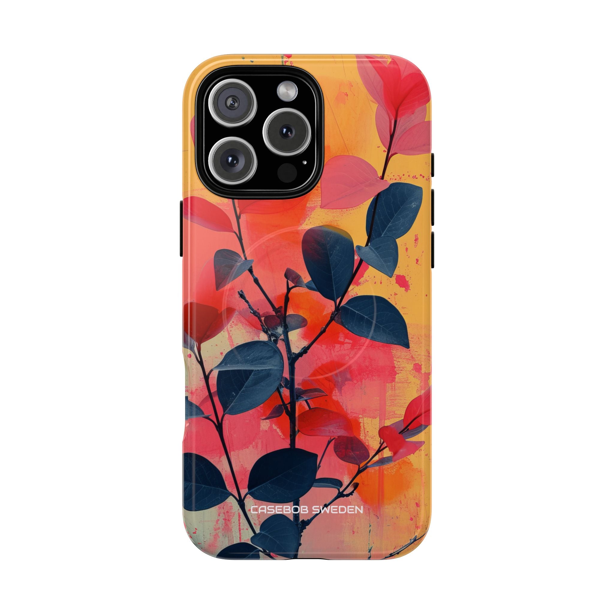 Yellow Botanical Splash - Tough + MagSafe® iPhone 16 Phone Case