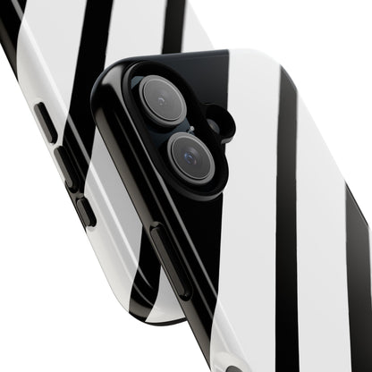 Diagonal Bands Noir iPhone 16 Pro Case - Tough