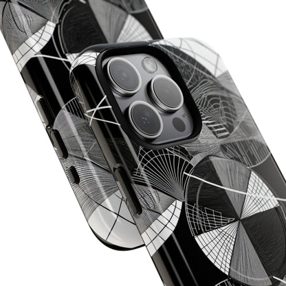 Labirinto a Cerchio Monocromatico iPhone 15 - Tough+