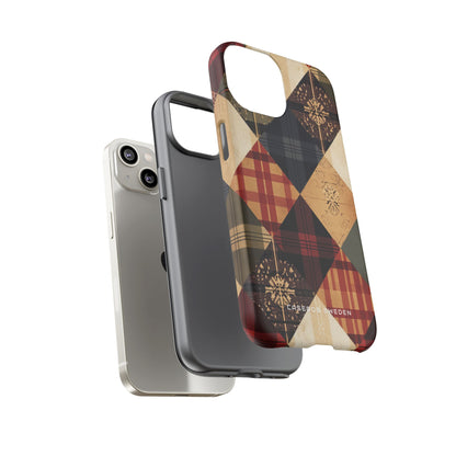 Rustic Geometric Patchwork Harmony iPhone 14 - Tough Phone Case