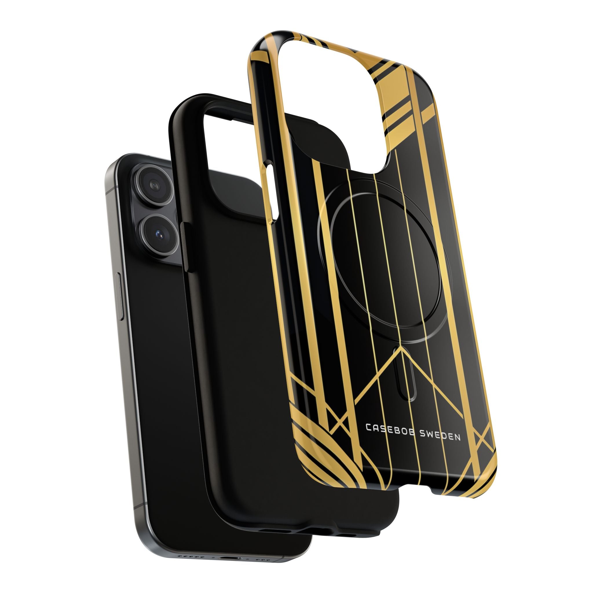 "Golden Art Deco Symmetry in Geometric Elegance" iPhone 15 | Tough+ Phone Case