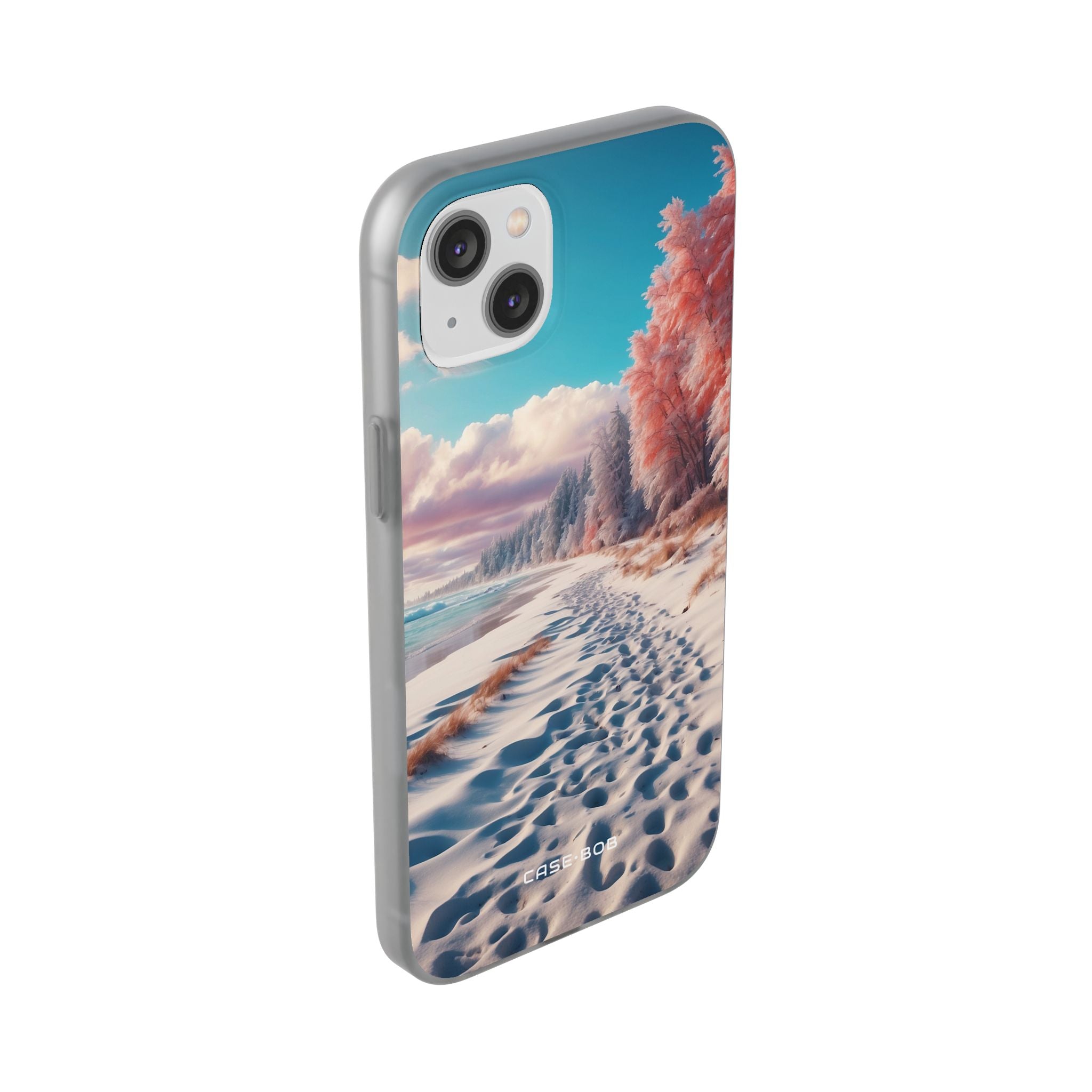Snowy Footprints iPhone 14 Plus Case - Soft