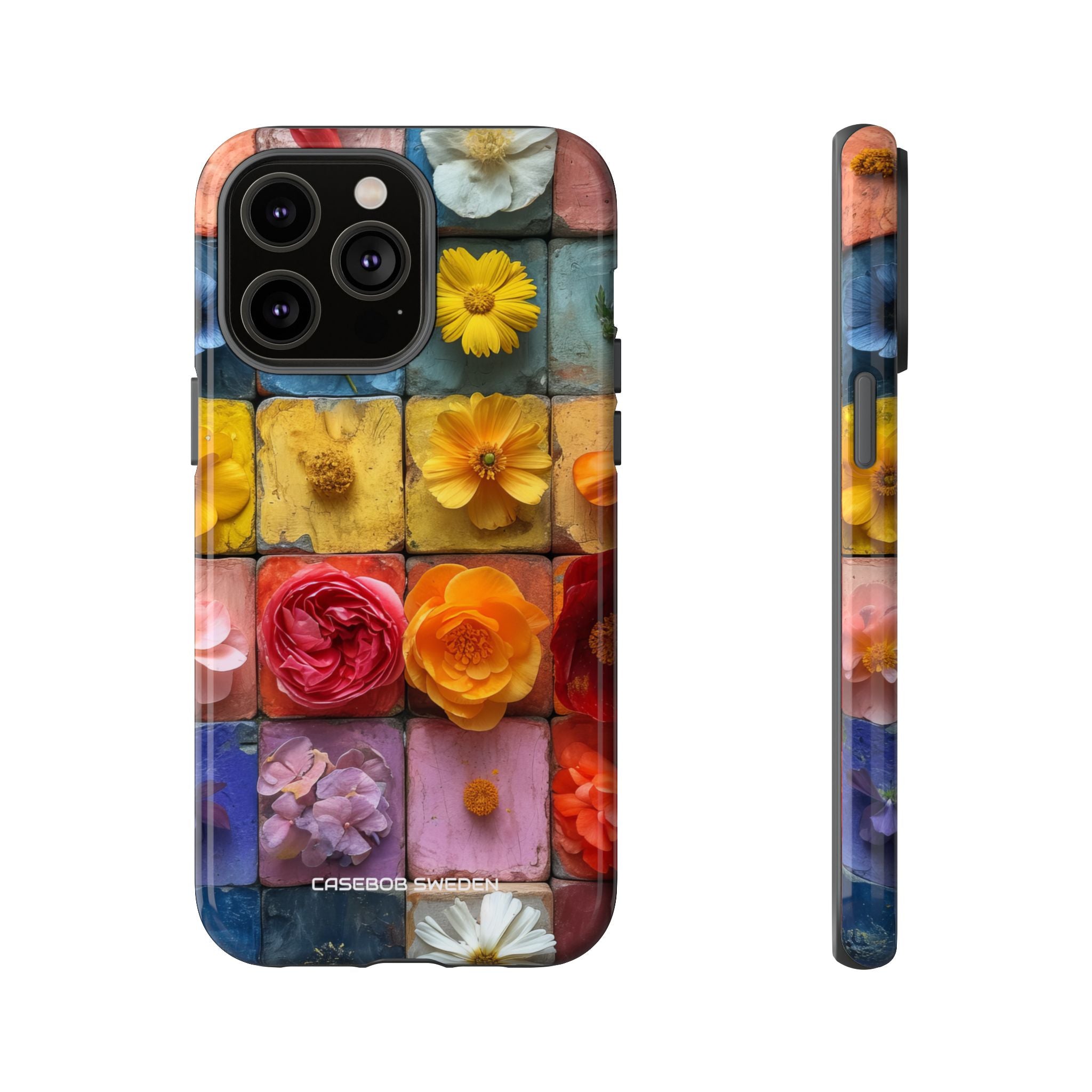 Vibrant Floral Tiles - Tough iPhone 14 Phone Case