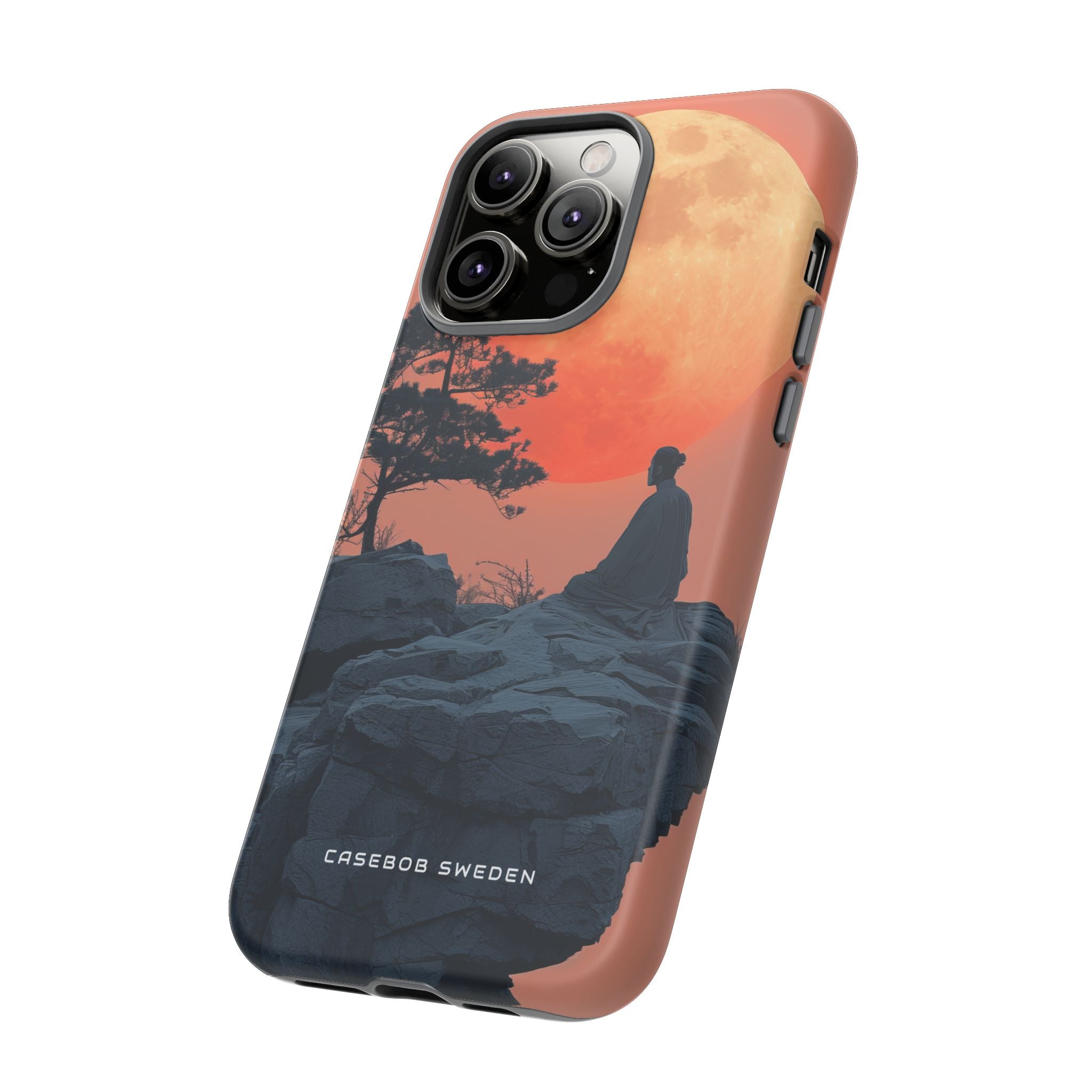 Zen Tranquility Under a Red Moon iPhone 14 - Tough Phone Case