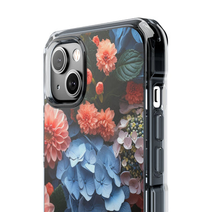 Blue Floral Bliss - Clear Impact iPhone 14 Phone Case