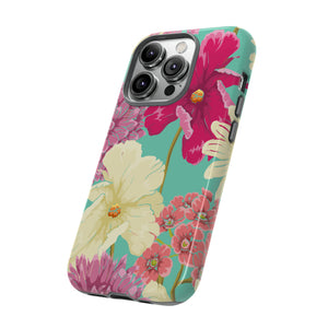 Colorful flowers in watercolor iPhone case - Protective Phone Case