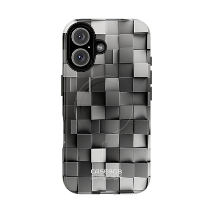 Monochrome Cube Depth iPhone 16 - Tough+