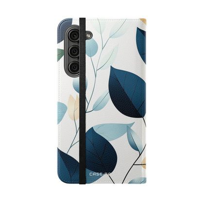 Navy Leaf Veins - Samsung S23+ Case - Wallet