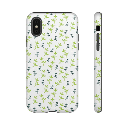 White Flower Pattern - Protective Phone Case