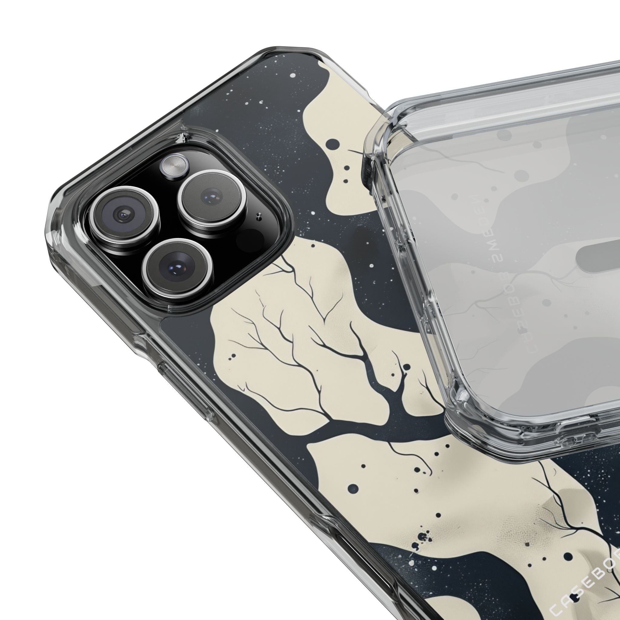 Organic Fluid Silhouettes with Cosmic Depth iPhone 16 - Clear Impact Phone Case