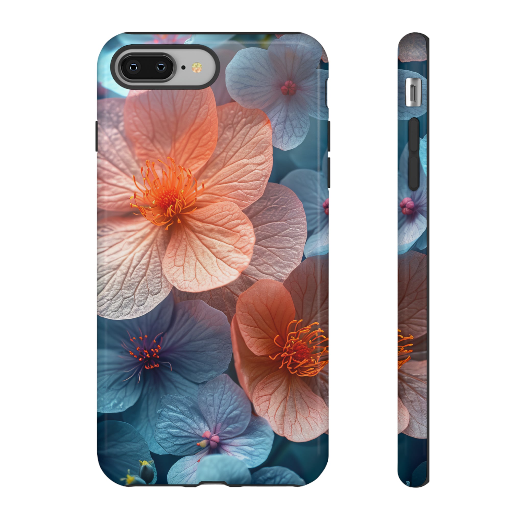 Bright Blue Floral Serenity - Protective Phone Case