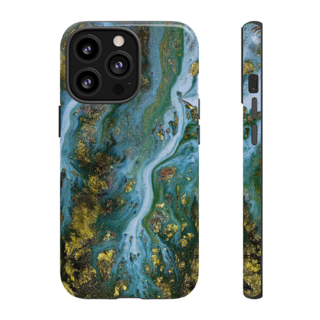 Ocean Blue Ink Art iPhone Case (Protective) iPhone 13 Pro Glossy Phone Case