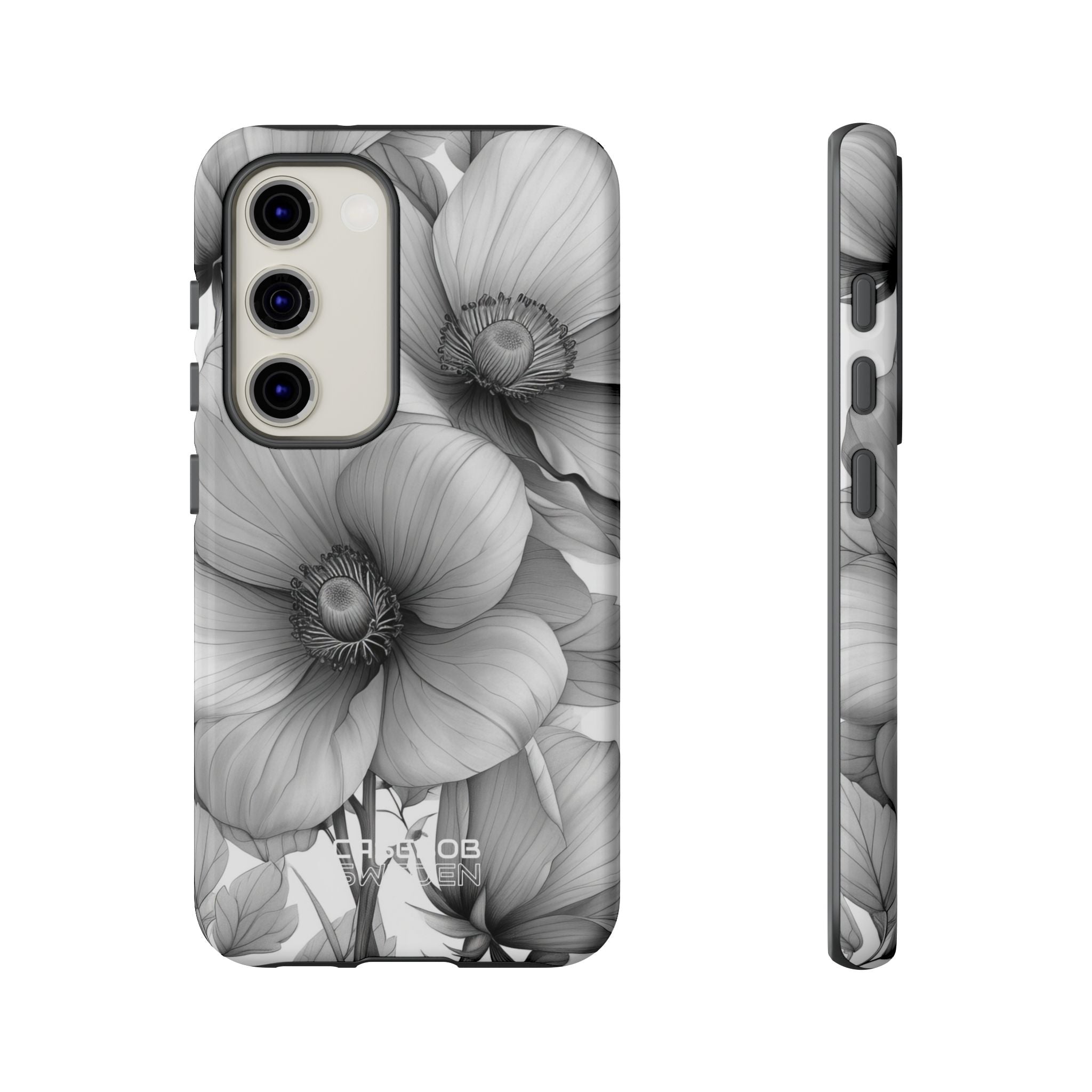 Grayscale Floral Harmony Samsung S23 - Tough