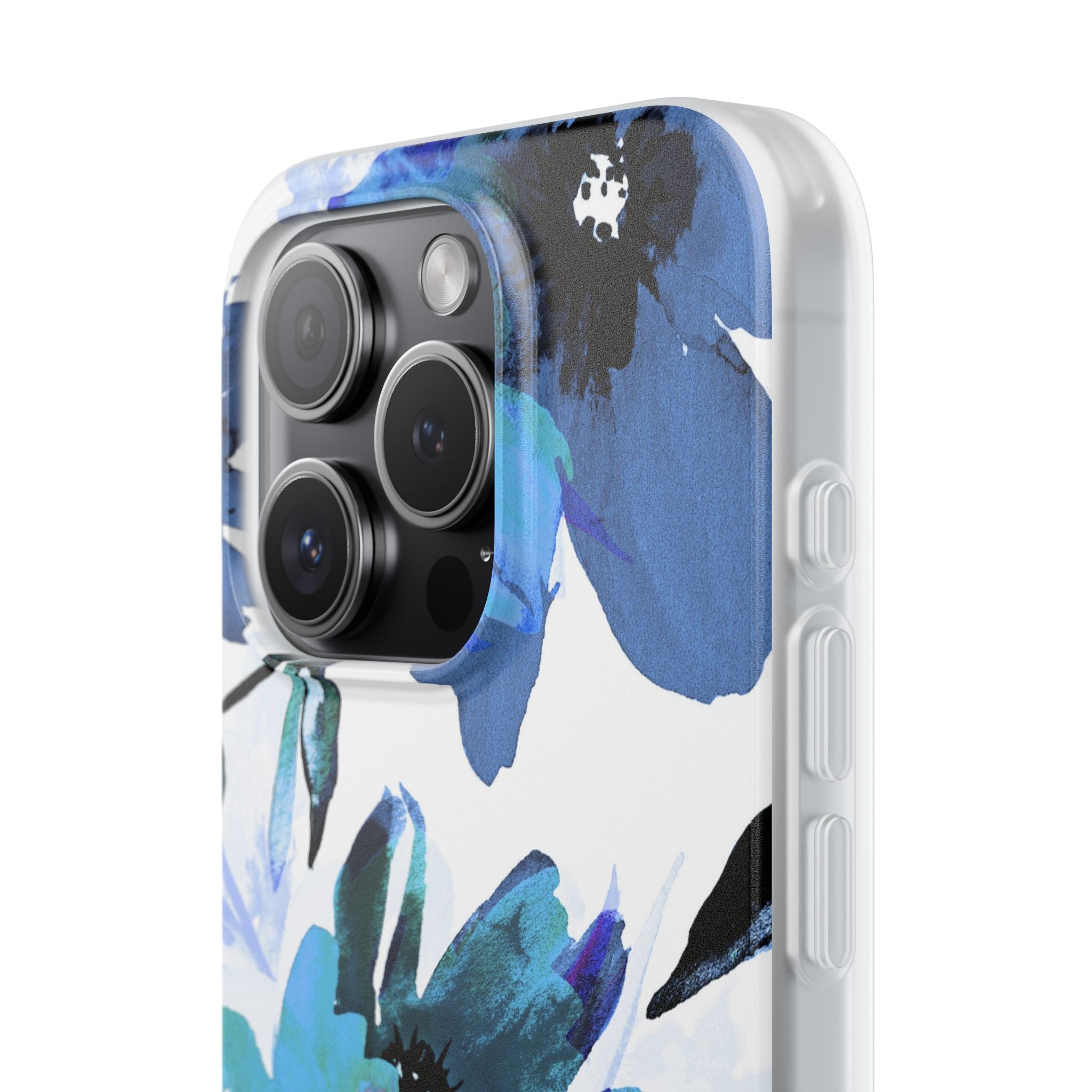 Blue Blossom Radiance iPhone 15 Pro Case - Soft