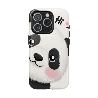 Adorable Panda Playful Hi Text Phone iPhone 15 - Tough+