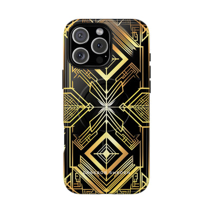 Golden Geometric Opulence iPhone 16 | Tough+ Phone Case