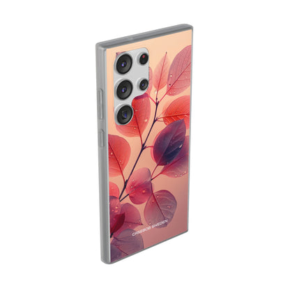 Pink Serenity Leaf Design - Flexi Samsung S23 Phone Case