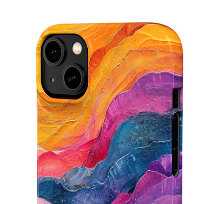 Vibrant Abstract Waves - Slim iPhone 14 Phone Case