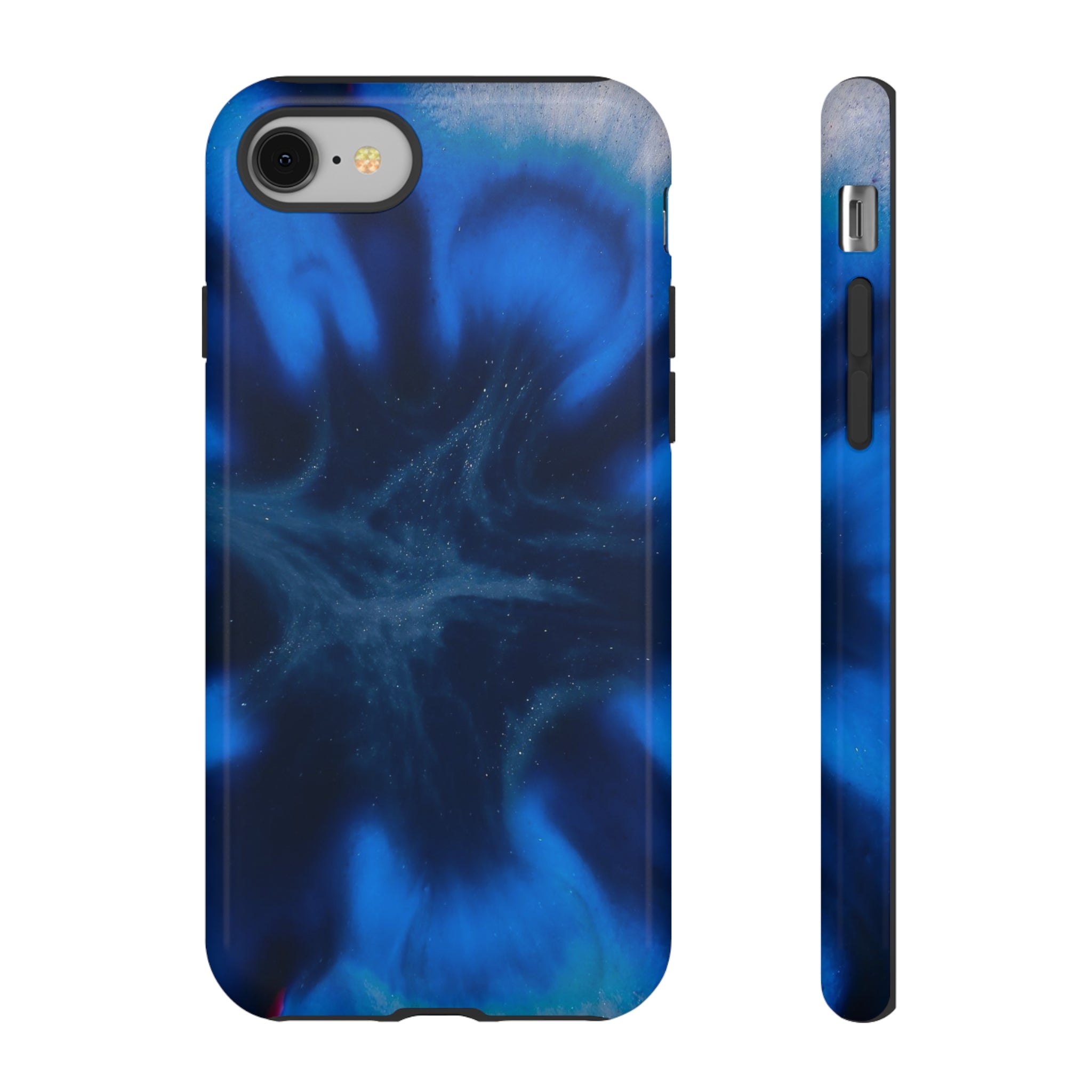 Blue Star Marble Ink Art iPhone Case (Protective) iPhone 8 Glossy Phone Case