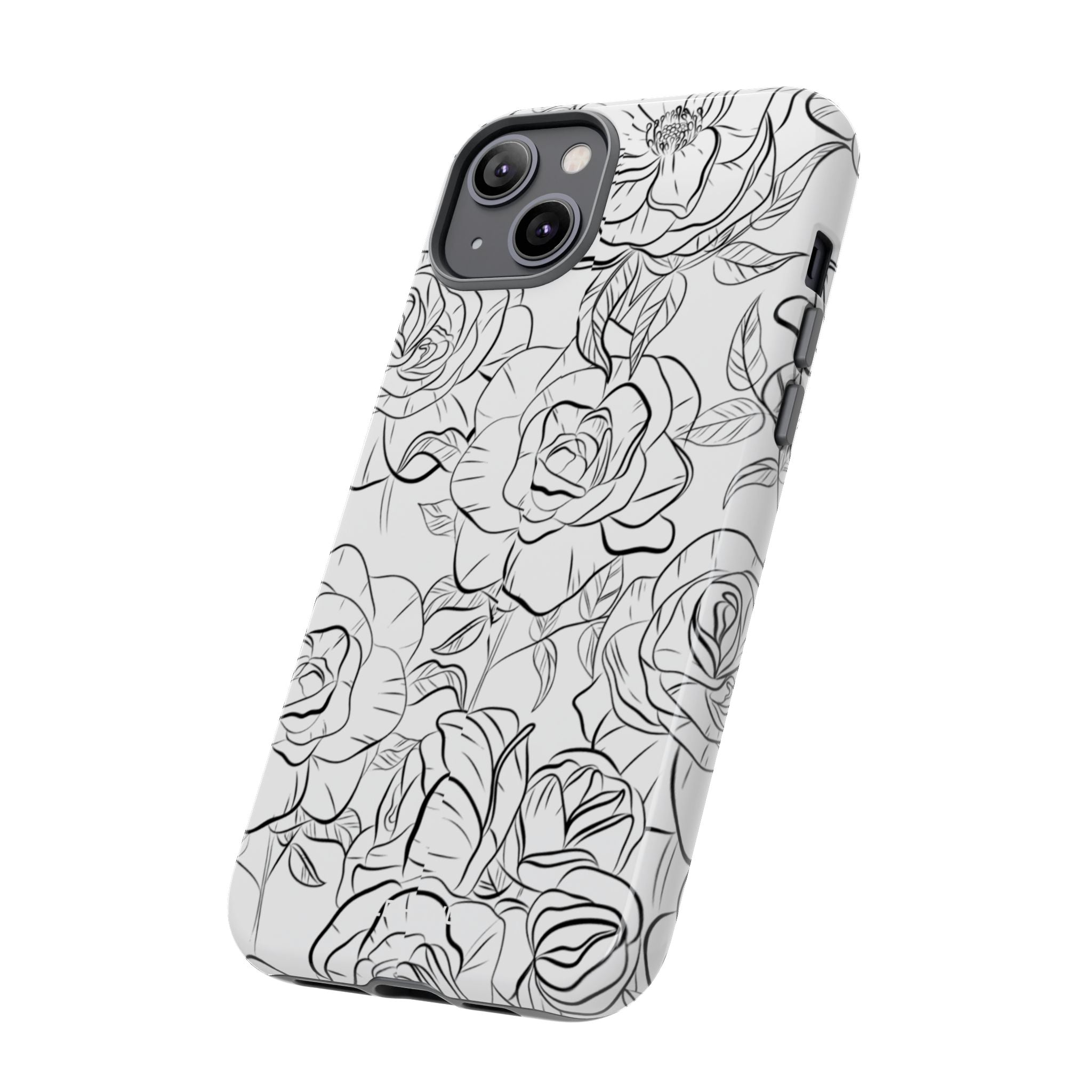 Intricate Rose Sketches - iPhone Case