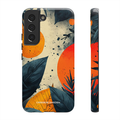 Tropical Blue Leaves - Tough Samsung S22 Phone Case