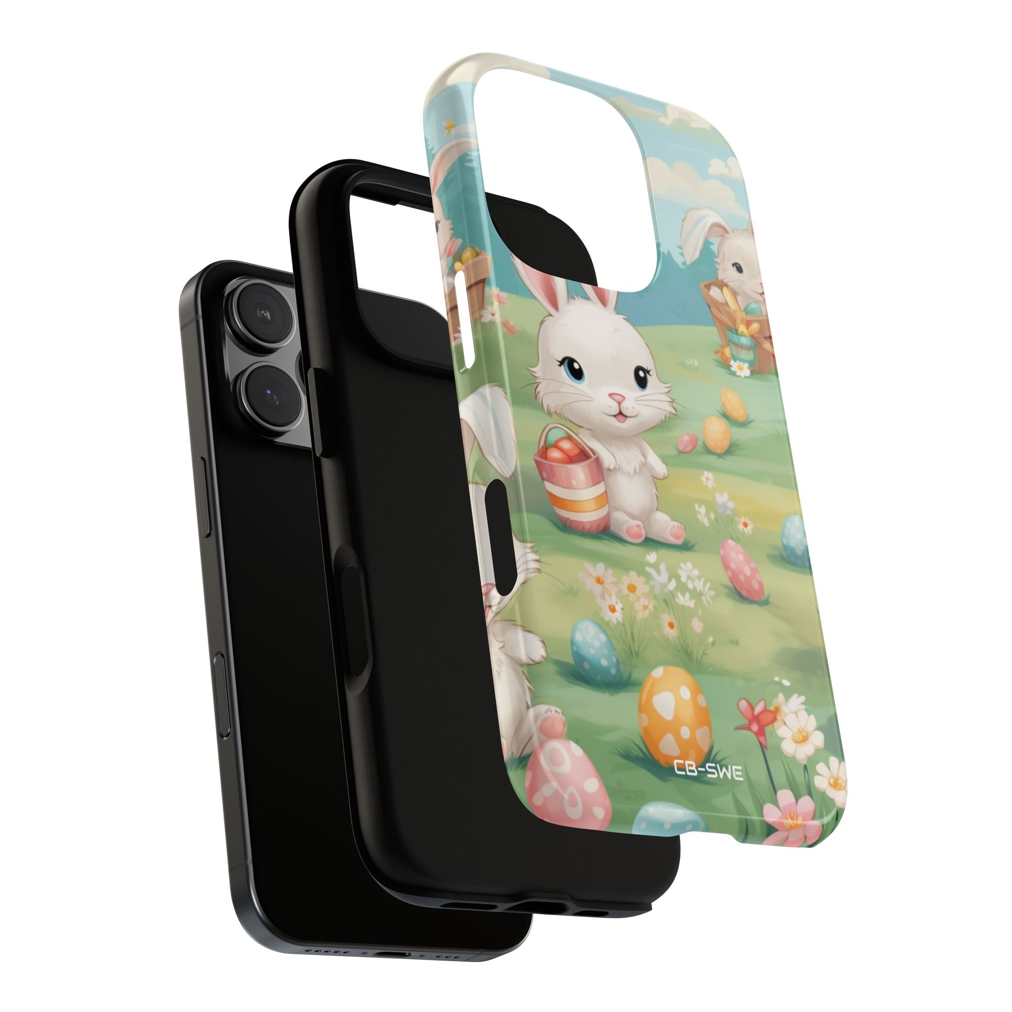 Bunnies Hunt Eggs - iPhone Case