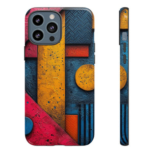 Neon Geometric Fusion - Protective Phone Case