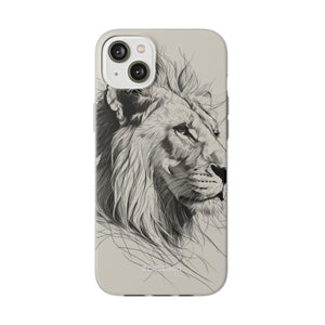 Majestic Linework Lion | Flexible Phone Case for iPhone