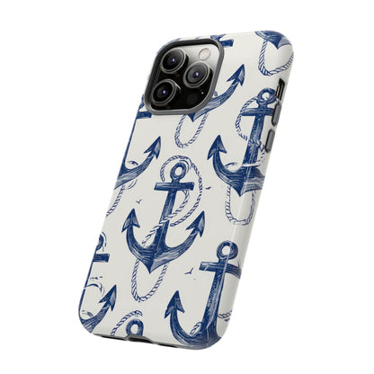 Navy Anchor Loop iPhone 14 Pro Max Case - Tough