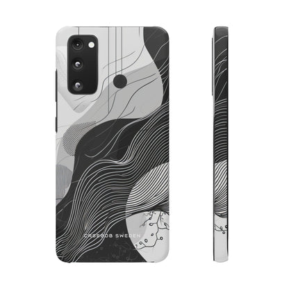 Fluid Rhythms: Monochrome Line Flow Samsung S20 - Slim Phone Case