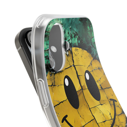 Cracked Smiley iPhone 16 Case - Soft
