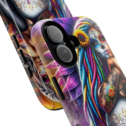 Sunflower Skull Glow iPhone 16 Pro Case - Tough