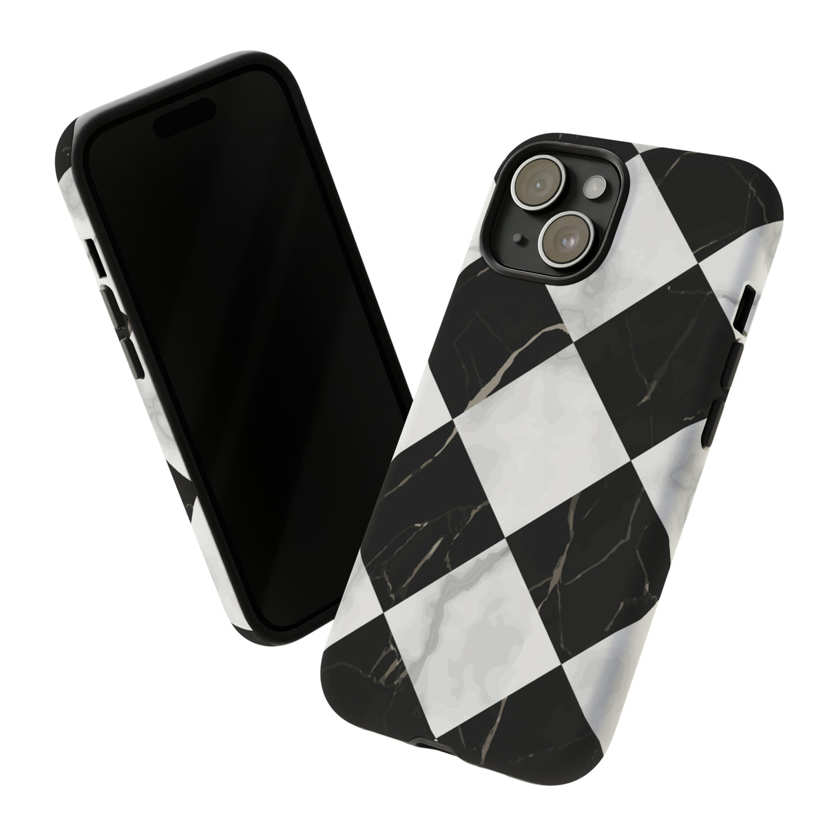 Check Marble - Protective Phone Case