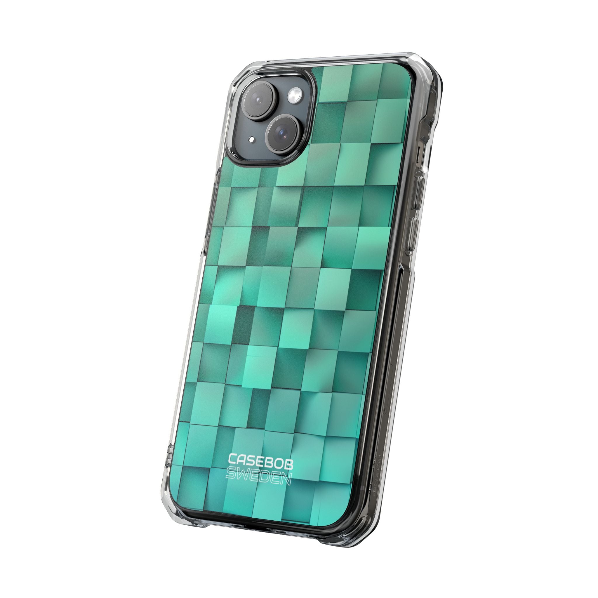 Folded Blue Squares iPhone 15 - Impact Clear+