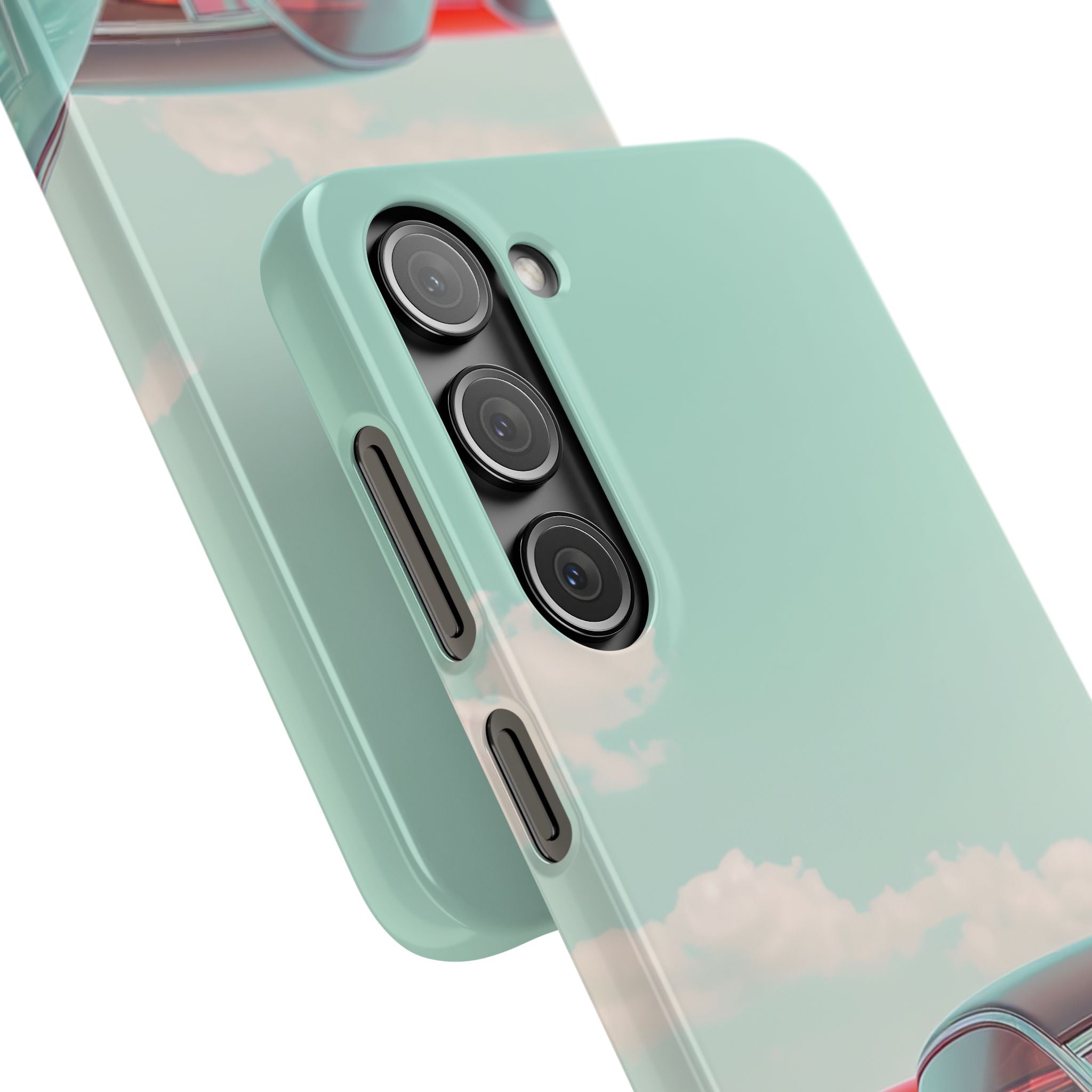 Vintage Turquoise Cars - Slim Samsung S23 Phone Case