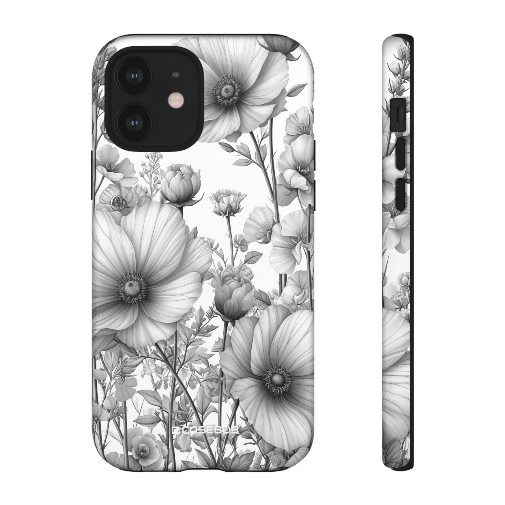 Monochrome Flora | Protective Phone Case for iPhone