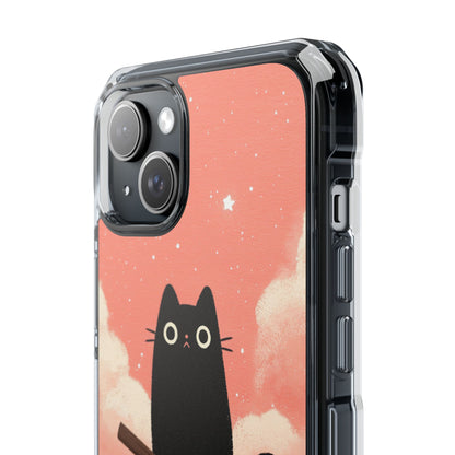 Cat Rides Broom iPhone Case - Impact