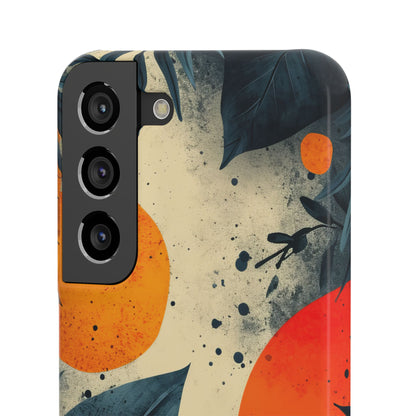 Tropical Blue Leaves - Slim Samsung S22 Phone Case