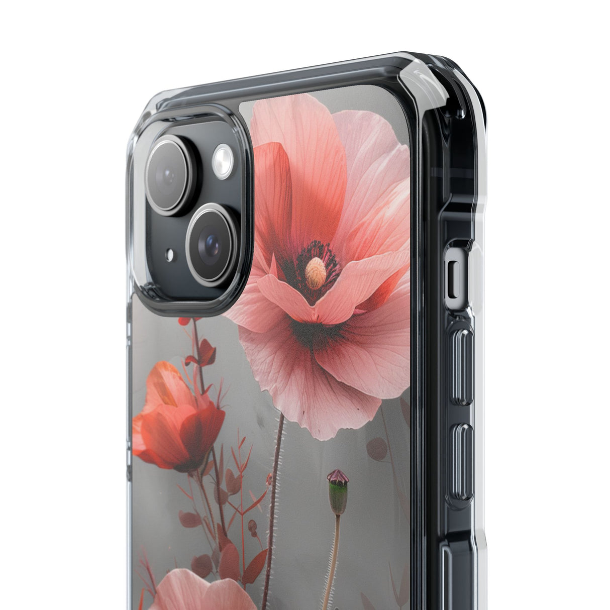 Coral Elegance - Handyhülle für iPhone (Clear Impact - Magnetisch)