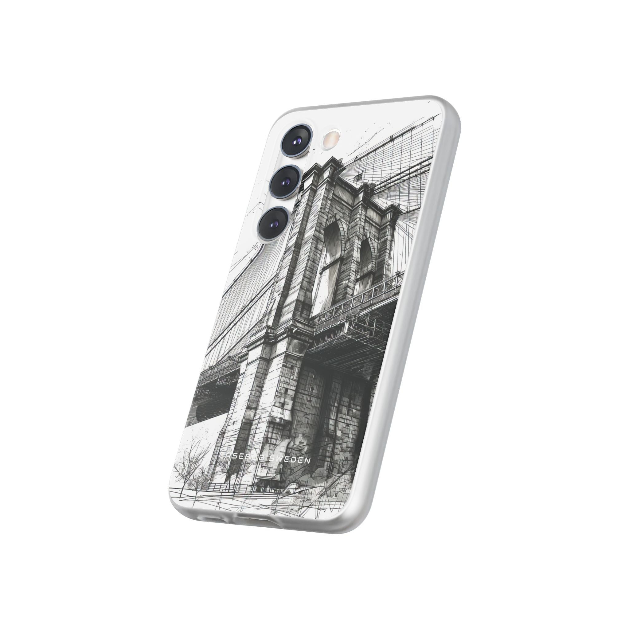 Suspension Bridge Line Art Illustration Samsung S23 - Flexi Phone Case