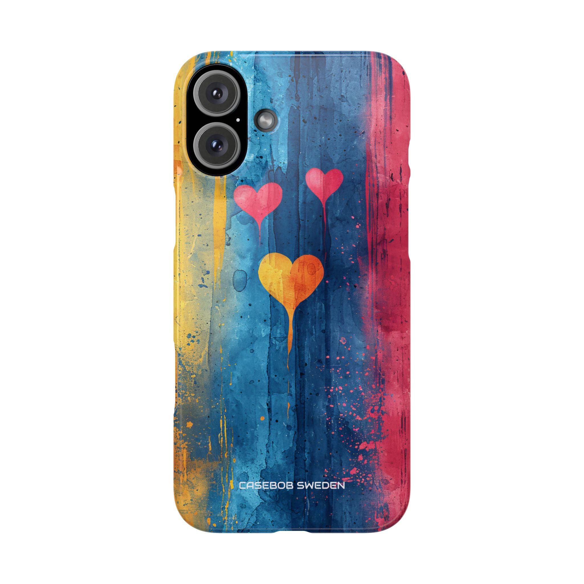 Hearts Watercolor Art - Slim iPhone 16 Phone Case