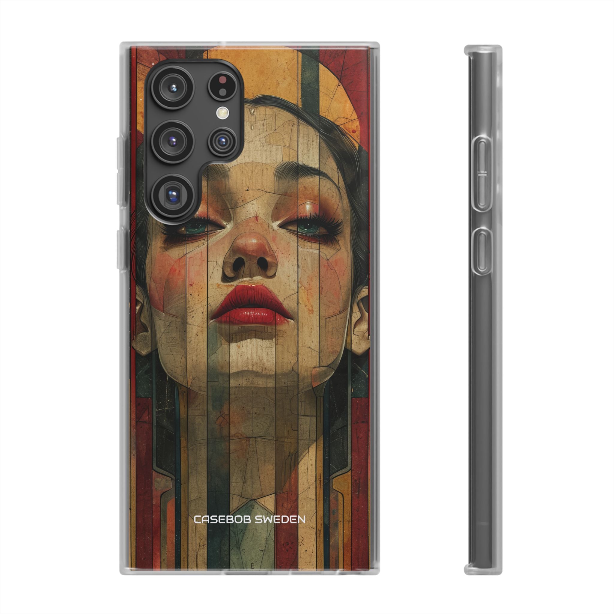 Bold Art Deco Portrait - Flexi Samsung S22 Phone Case