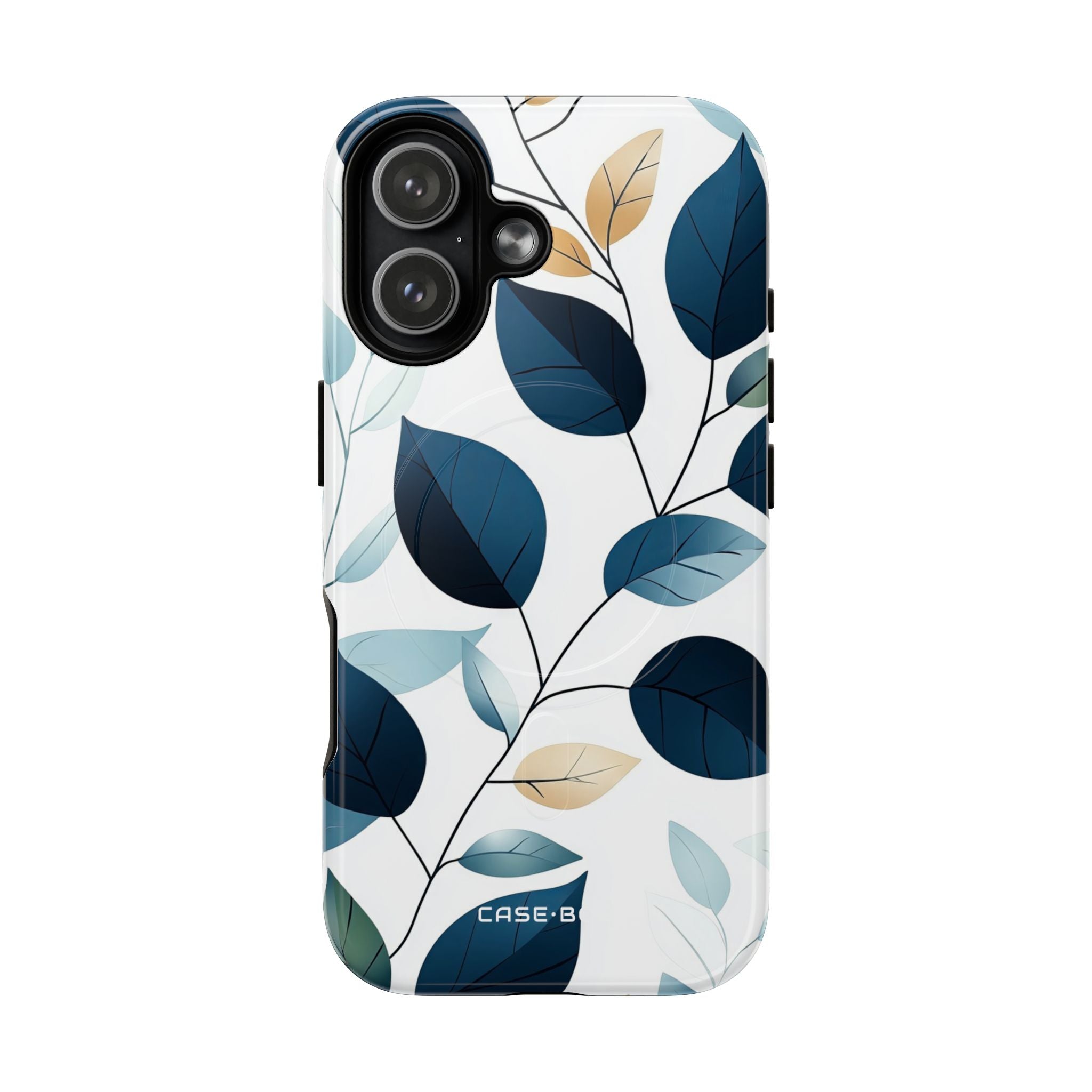 Navy Leaf Veins iPhone 17 Case - Tough+