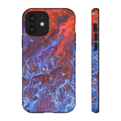 Blue Lava Ink Art iPhone Case (Protective) iPhone 12 Glossy Phone Case