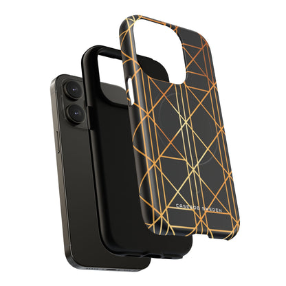 Golden Geometric Elegance iPhone 14 | Tough+ Phone Case