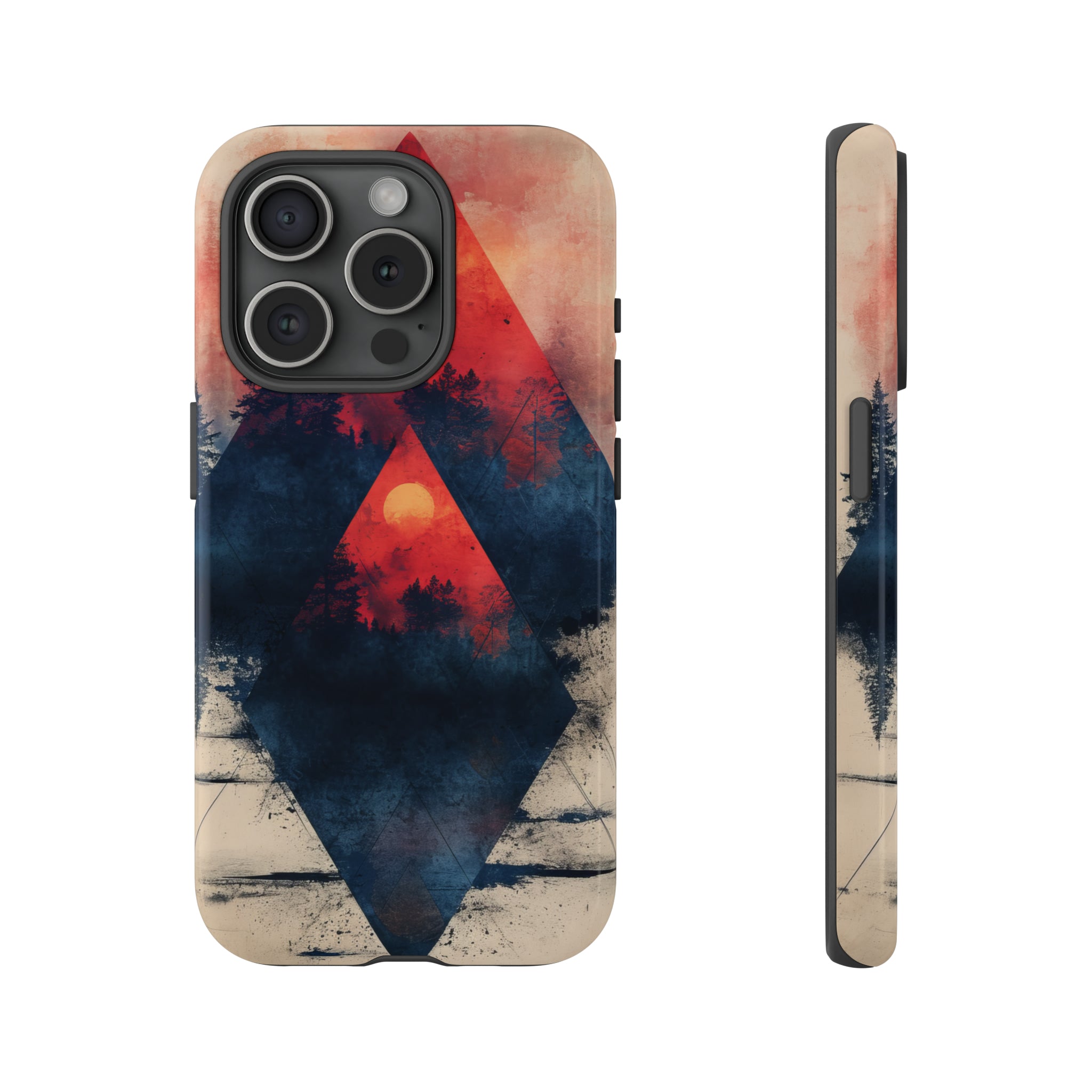 Pastel Triangle Forest Dusk - Protective Phone Case