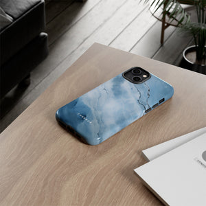 Light Navy Marble - Protective Phone Case