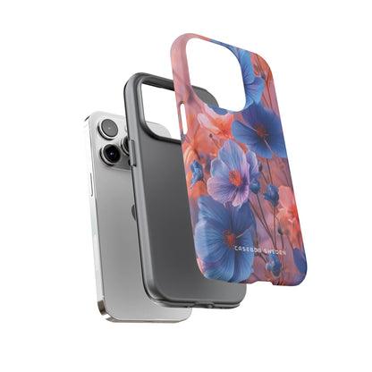 Harmonious Blooming Blues and Pinks iPhone 14 - Tough Phone Case