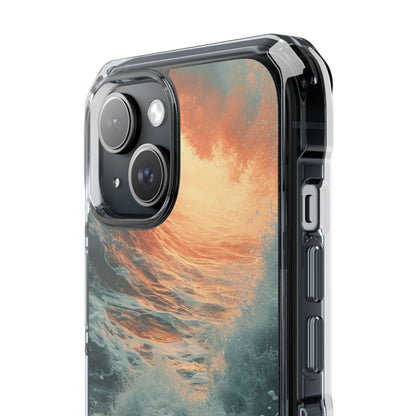 Fiery Wave Power - Clear Impact iPhone 15 Phone Case