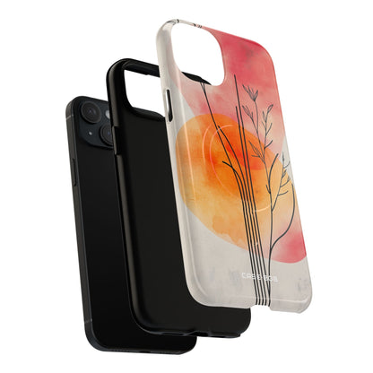 Curved Stem Sunset iPhone 15 Plus Case - Tough+